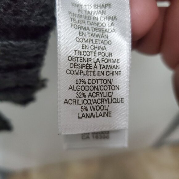 Liz Claiborne Gray Chunky Knit Fold Over Collar Button Up Wool Blend Sweater S‎ - Picture 6 of 7